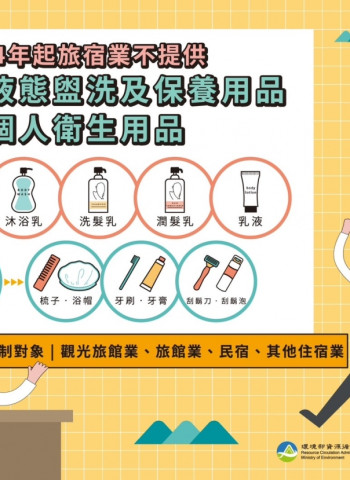 重要公告：2025年起旅宿業禁提供一次性盥洗用具與衛生用品