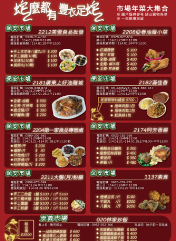 臺南市場年菜大集合,為金蛇年圓滿團圓飯添美味