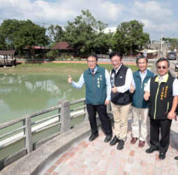臺南鹿陶洋江家古厝周邊環境改善完工 臺南市長黃偉哲啟用半月池 重現百年聚落風華