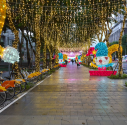 新北市府廣場周邊人行道翻新完工 歡樂耶誕城增添城市亮點，市民通行更安全