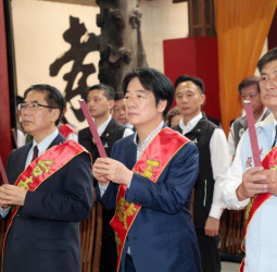 賴清德總統親臨祀典大天后宮春祭大典 黃偉哲市長陪同揭匾「恩溥黎庶」傳承宗教文化