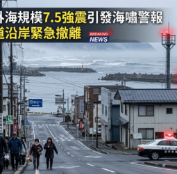 日本東北外海規模7.5強震引發海嘯警報　岩手、北海道沿岸緊急撤離
