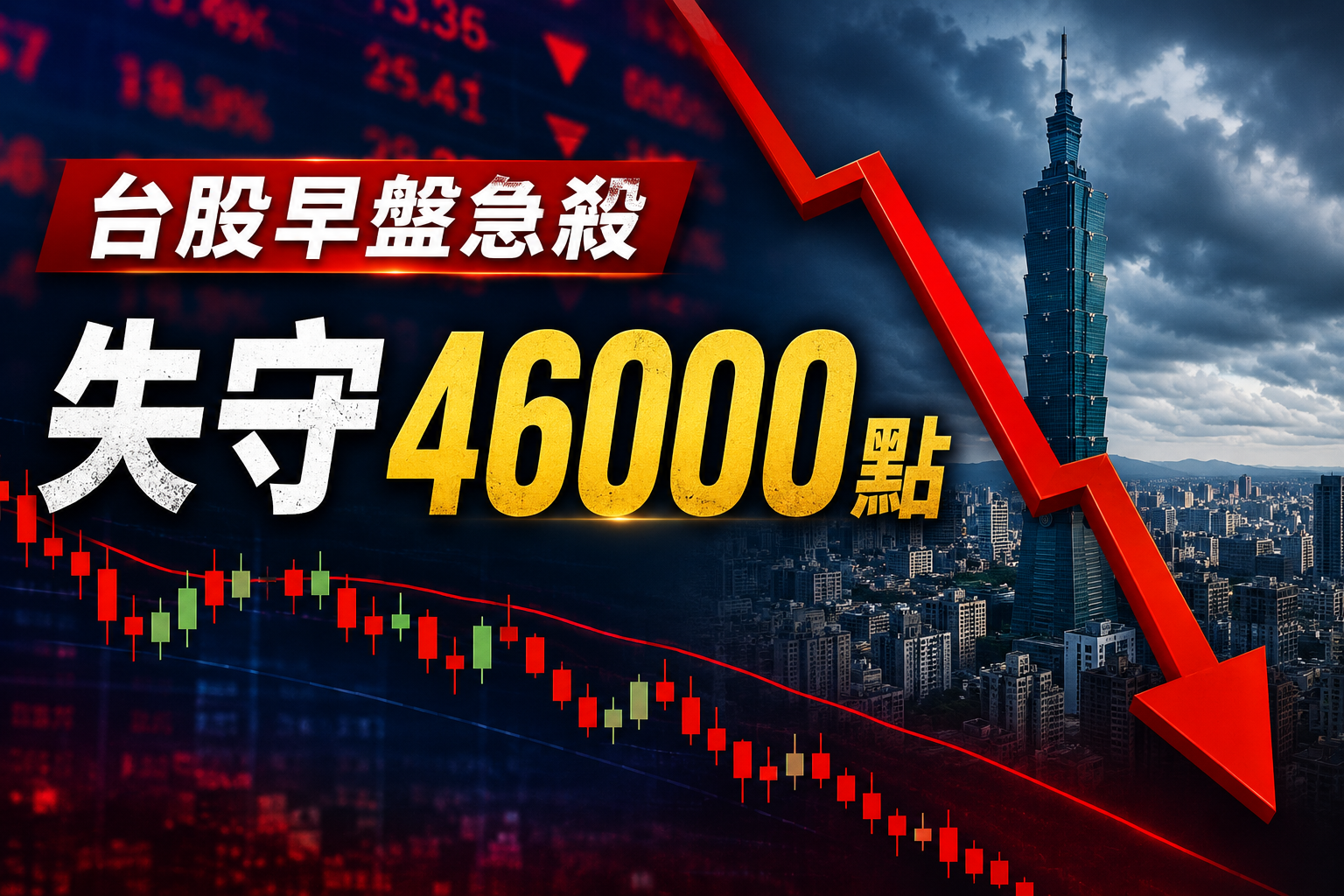 台股早盤急殺逾600點！失守46000點　台積電、聯發科權值股走弱