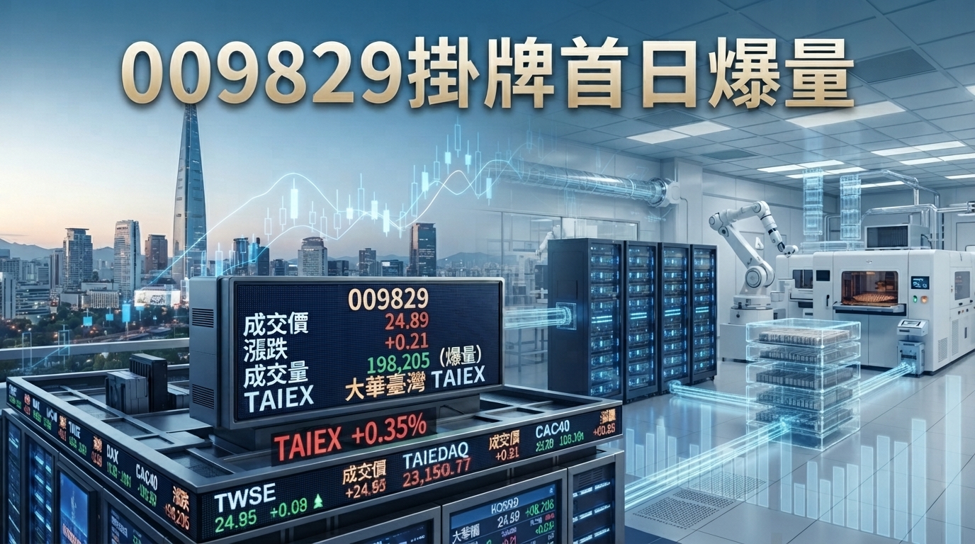 009829掛牌首日漲逾3%爆量　大華韓國KOSPI 50聚焦三星、SK海力士，韓股AI ETF熱度升溫