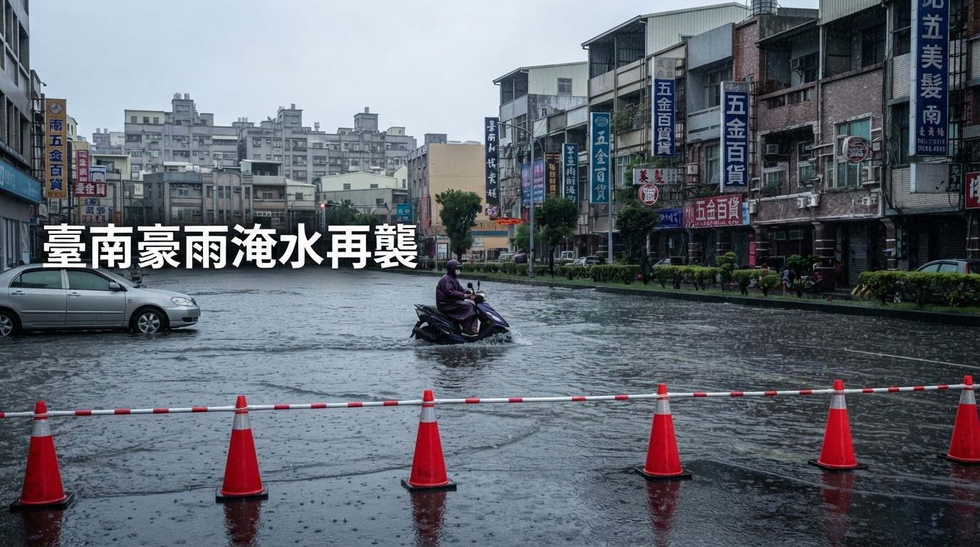 臺南豪雨淹水警報！永康仁德積水達大腿　252毫米雨量揭都市排水壓力