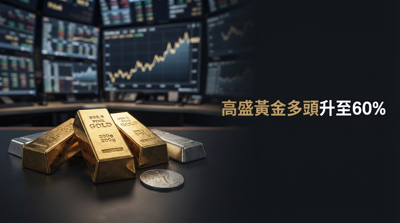 高盛黃金多頭升至60%　金價上看5500美元、白銀3個月目標90美元，選擇權風險升溫