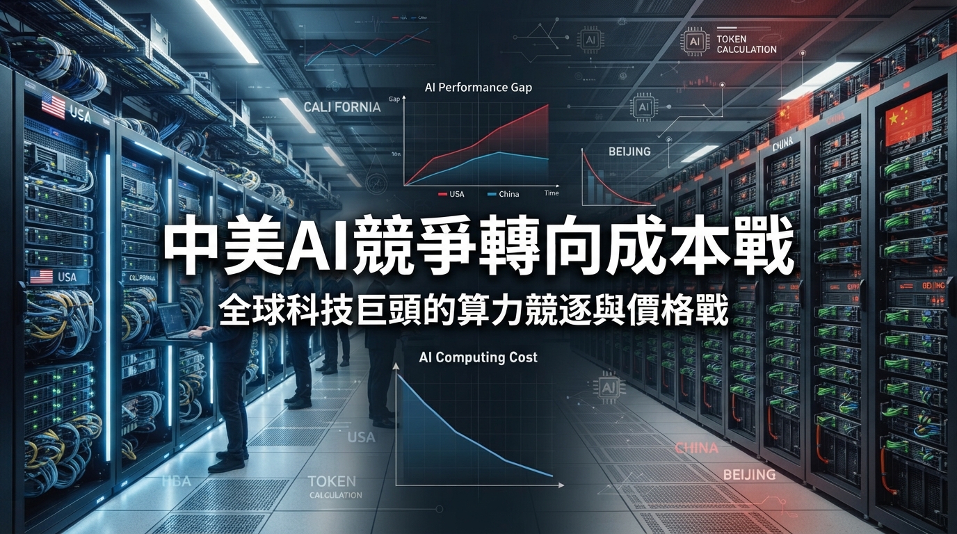 中美AI差距縮至2.7%　中國模型低價追趕美國，AI競賽從性能轉向成本
