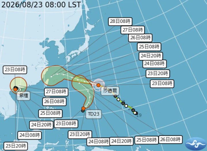 沙德爾颱風路徑南修逼近台灣　27至28日最接近，南部強降雨接力