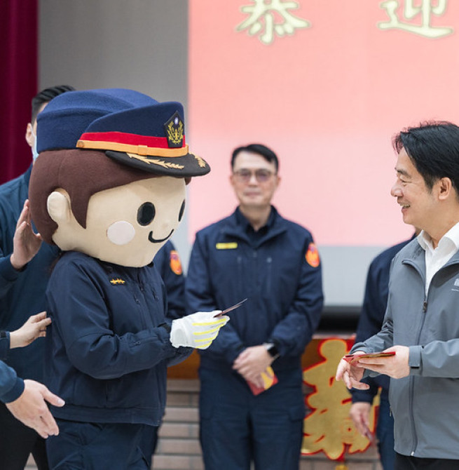 賴清德總統春節親赴臺北市中正分局慰勉警察同仁　感謝全年無休堅守崗位守護人民安居樂業