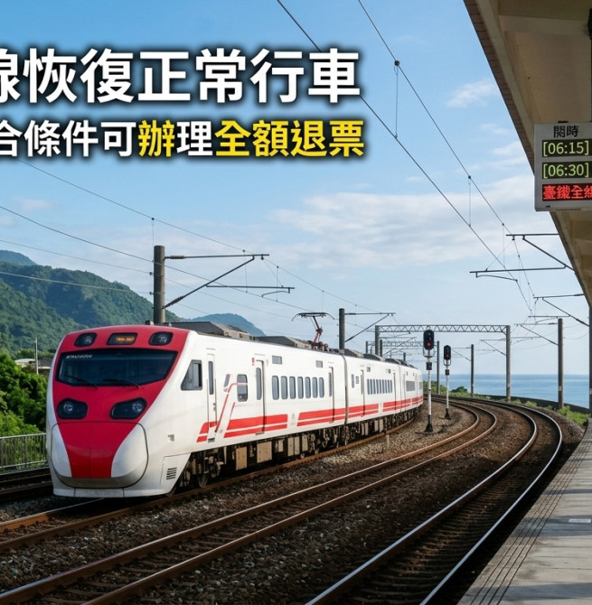 臺鐵全線恢復正常行車　花東7月20日前車票可免手續費退票