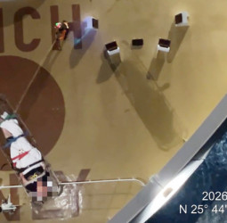 外籍郵輪臺籍旅客急性中風　海巡署空勤深夜緊急吊掛成功救援