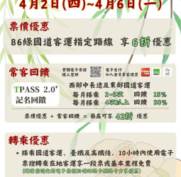 公路局因應清明返鄉 推多項公共運輸優惠 建議民眾提早返鄉避開車潮