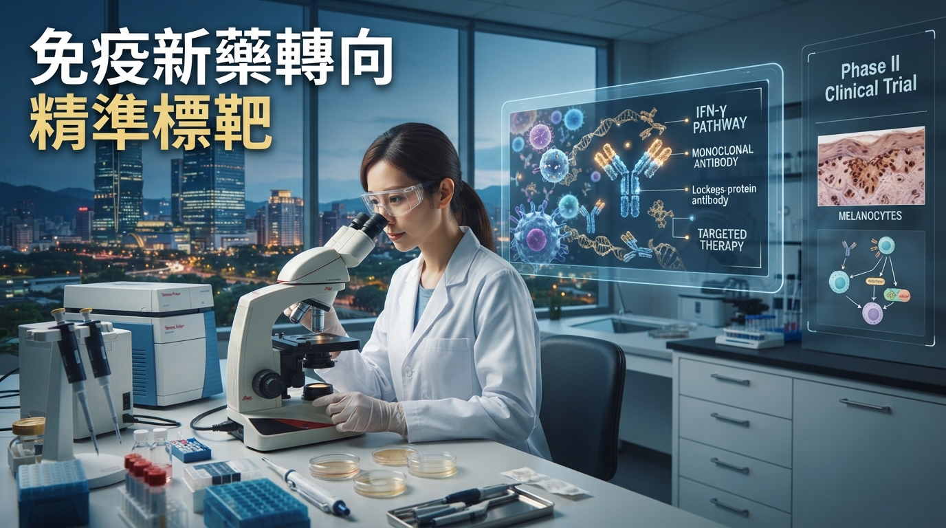安立璽榮布局精準免疫新藥　EI-001白斑症二期臨床推進，全球免疫研發轉向標靶抗體