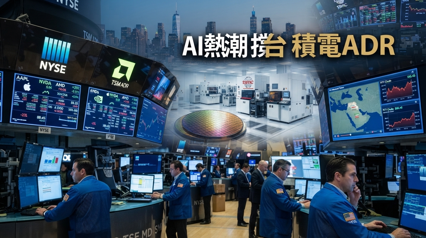 AI熱潮撐住科技股　美伊局勢牽動市場情緒 台積電ADR漲1.54%