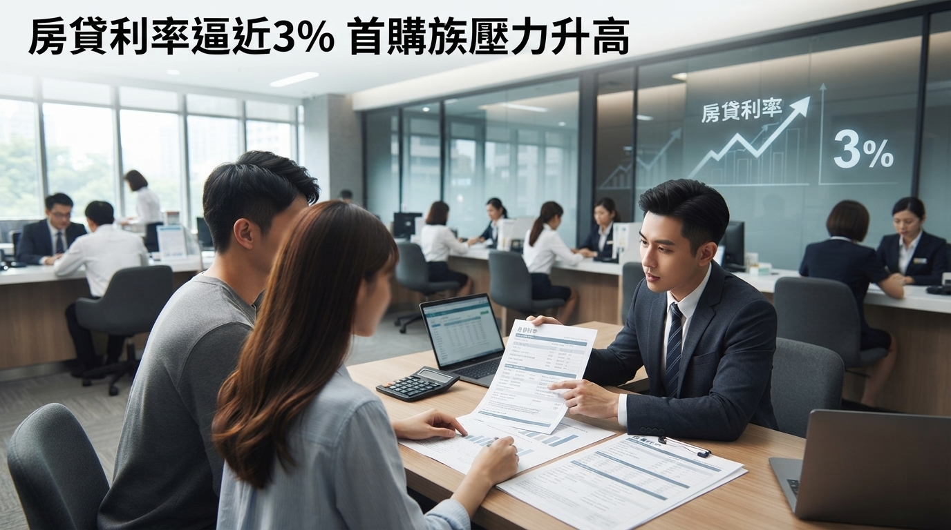 房貸利率衝上3%成新訊號　台灣銀行資金緊俏、首購族貸款門檻全面升高